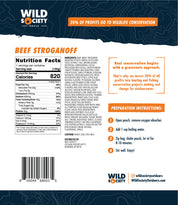 Wild Society - Beef Stroganoff Freeze Dried Meal - Nutrition Facts