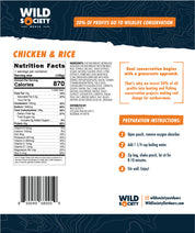 Wild Society - Chicken & Rice Freeze Dried Meal - Nutrition Facts